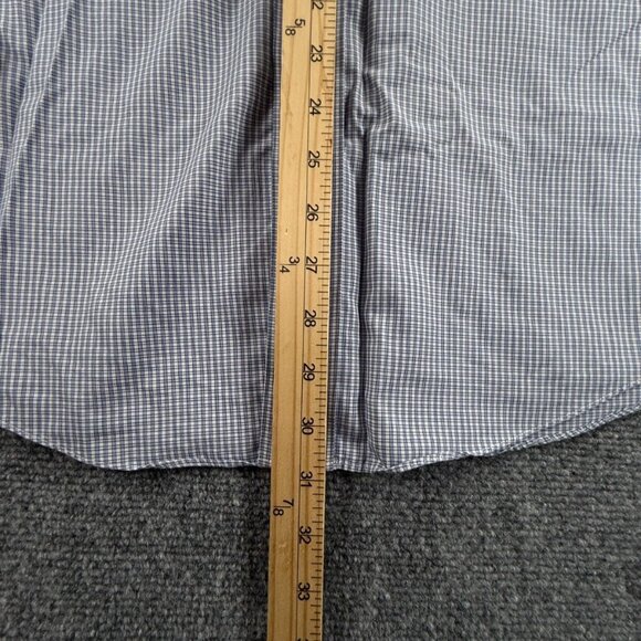 Brooks Brothers Non Iron Button Up Shirt Long Sleeve 16 35 Regent Check Blue - Picture 4 of 12